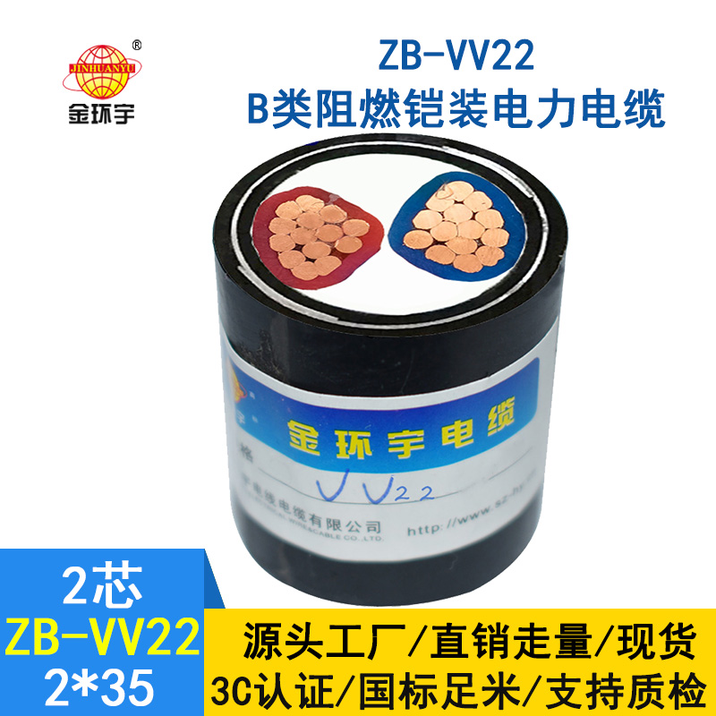 金環(huán)宇電纜 鎧裝電線電纜 ZB-VV22-2*35 阻燃電力電