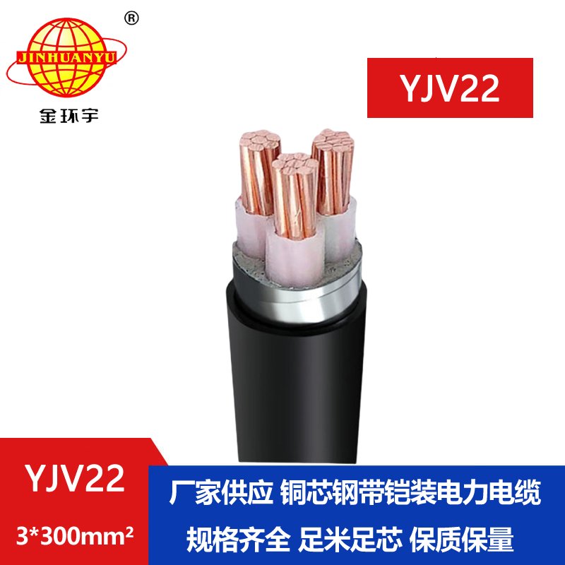 金環(huán)宇 國標(biāo)YJV22 3*300平方鋼帶鎧裝電纜