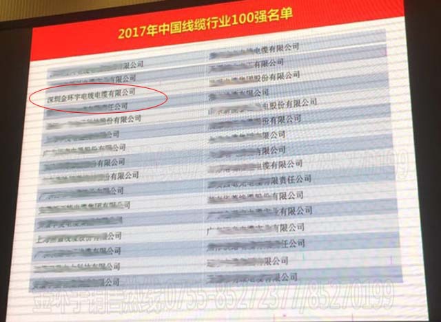 金環(huán)宇電纜行業(yè)百強