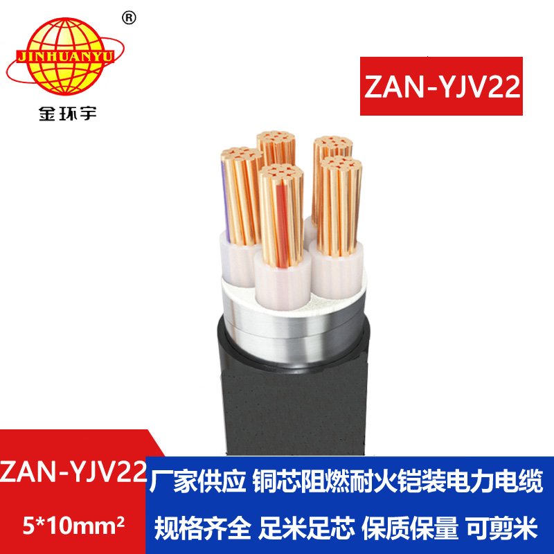 金環(huán)宇電線電纜 ZAN-YJV22-5X10平方 鎧裝電力電纜 a級(jí)阻燃耐火電線電纜