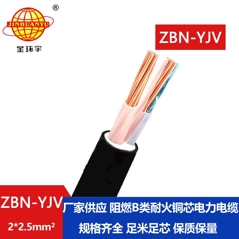 金環(huán)宇電線電纜 yjv電力電纜 銅芯ZBN-YJV2X2.5阻燃耐